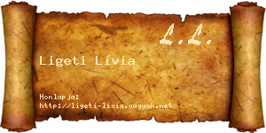 Ligeti Lívia névjegykártya